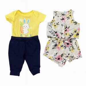 3 Piece Girls Size 3-6 Month First Easter Bunny Spring Outfits - Old Navy, etc